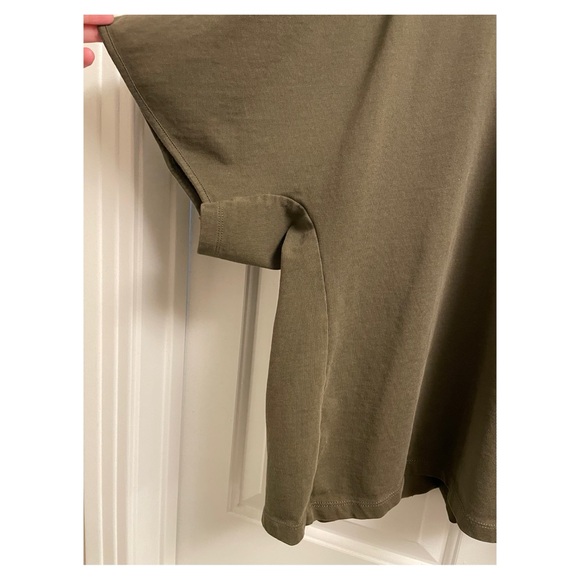 DONATING 2/11 Zara Heavyweight Cotton Cocoon T-Shirt in Olive Green - Picture 5 of 7